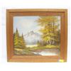 Image 1 : FRAMED PAINTING OF MOUNTAIN RANGE 27.25" X 31"