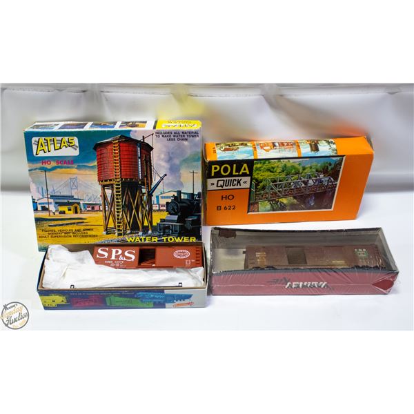 NEW OLD HO SCALE TRAINS AND BRIDGE + WATER