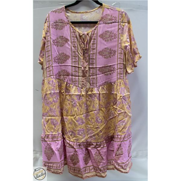 NEW SZ. L FLORAL BABYDOLL PINK & YELLOW