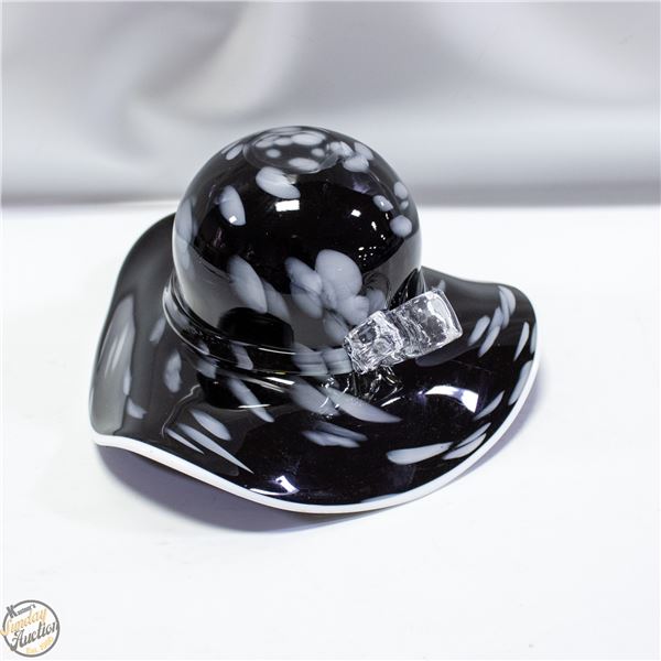 VTG. MURANO ART GLASS TOP HAT ICE