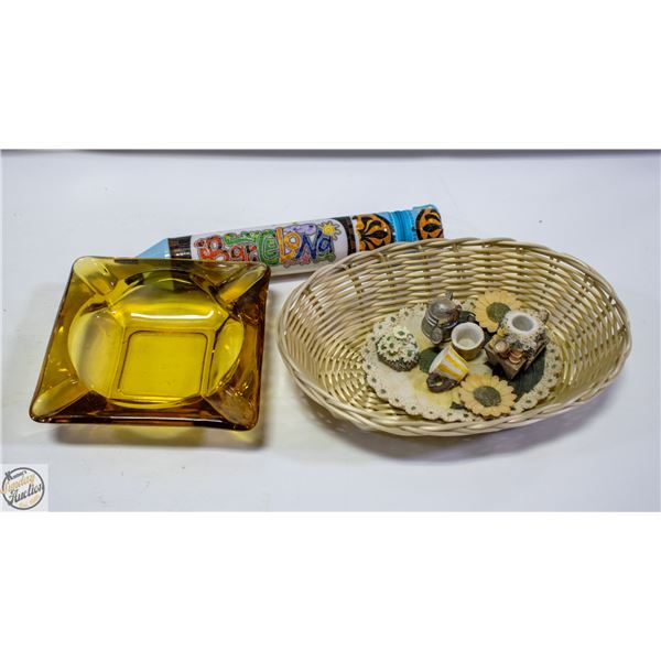MIN. TEA SET ANCHOR HOCKING AMBER