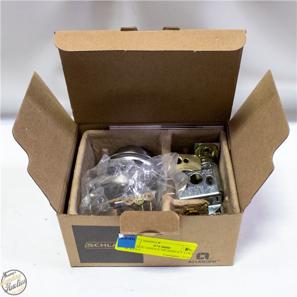 SCHLAGE SINGLE DEADBOLT LOCK W KEYS