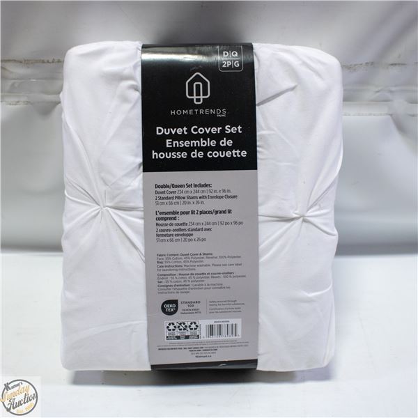 PINCH PLEAT QUEEN DUVET COVER SET
