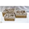 Image 1 : SET OF 3 WOVEN/CLOTH STACKABLE BASKETS