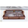 Image 1 : VTG. 1950’S WOOD COMPARTMENT TRAY W LID