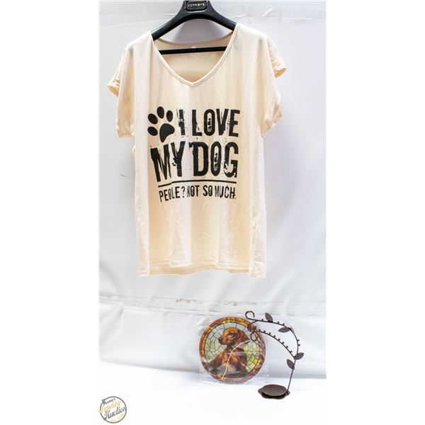 L PUPPY LOVE VNECK TSHIRT, PUP SUNC. &