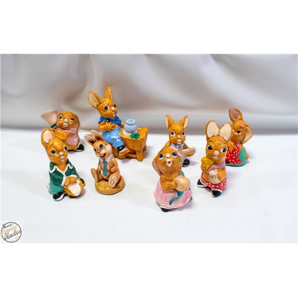 VTG. 8 PENDELFIN RABBITS ENGLAND