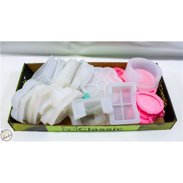 30 PLUS SILICONE MOLDS COASTERS, TRAYS,
