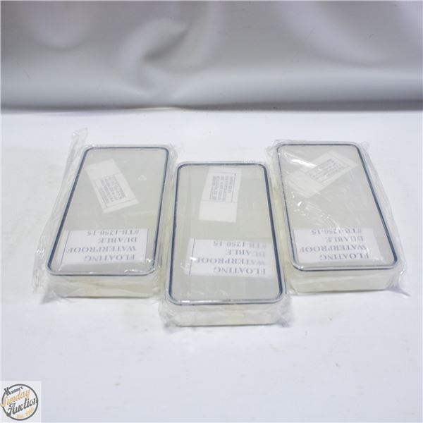 3 X FLOATING WATERPROOF TACKLE BOXES
