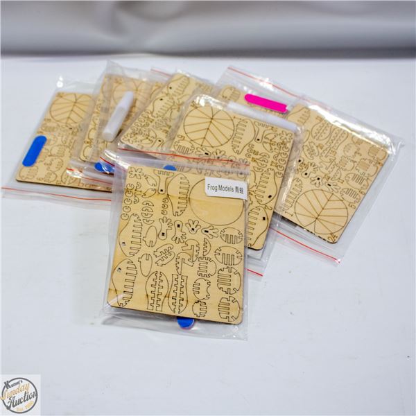 8 WOODEN 3-D FROG MODEL KITS
