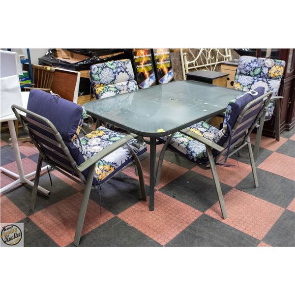 ESTATE PATIO TABLE SET WITH 4 CHAIRS+CUSHIONS