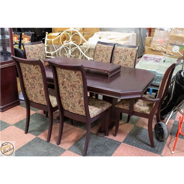 ESTATE DINING TABLE W/LEAF INSERT + 6 CHAIRS