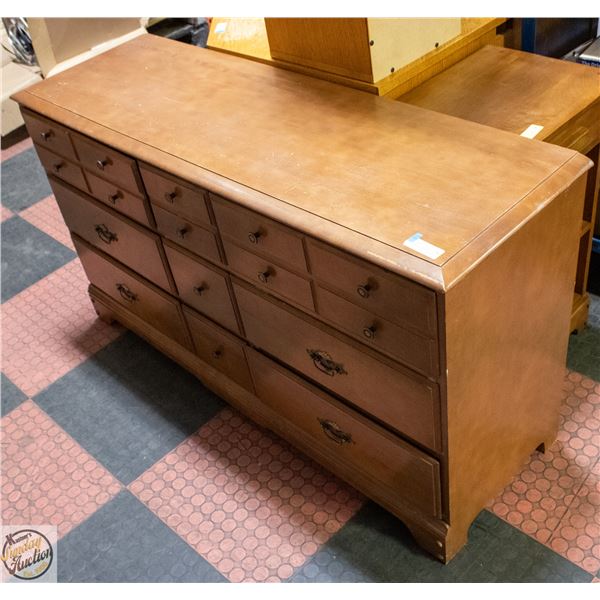 9 DRAWER DRESSER 30" TALL X 53" LONG X 17" WIDE
