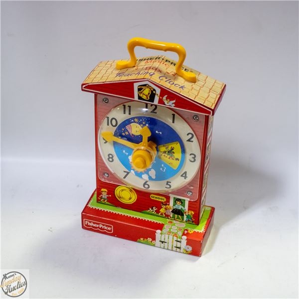 VINTAGE FISHER PRICE MUSIC BOX TEACHING CLOCK