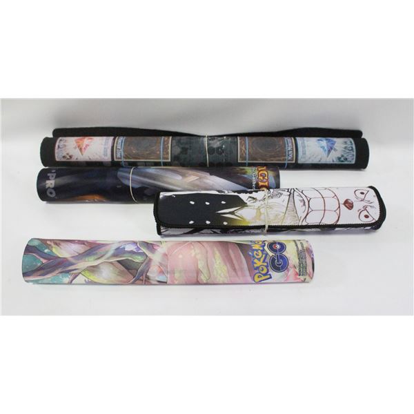 4 ASST GAMER TCG MATS POKEMON, MAGIC THE GATHERING