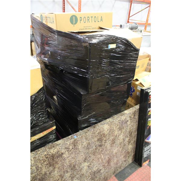 PALLET OF SANDWHICH ADVERTISING BOARD AND SOAPS