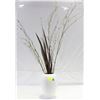 Image 1 : DECORATIVE 10.5" CERAMIC VASE W/48" FAUX GRASSES