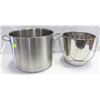 Image 1 : LARGE STAINLESS STEEL HANDLED BUCKET SOLD WITH ONE