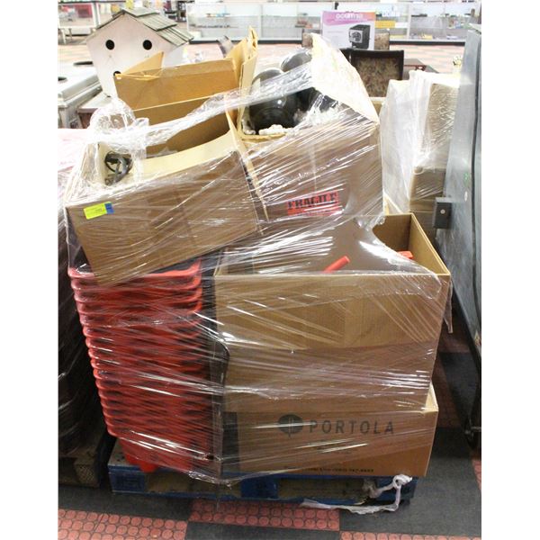 PALLET OF WAX STORAGE BINS AND INGREDIENTS