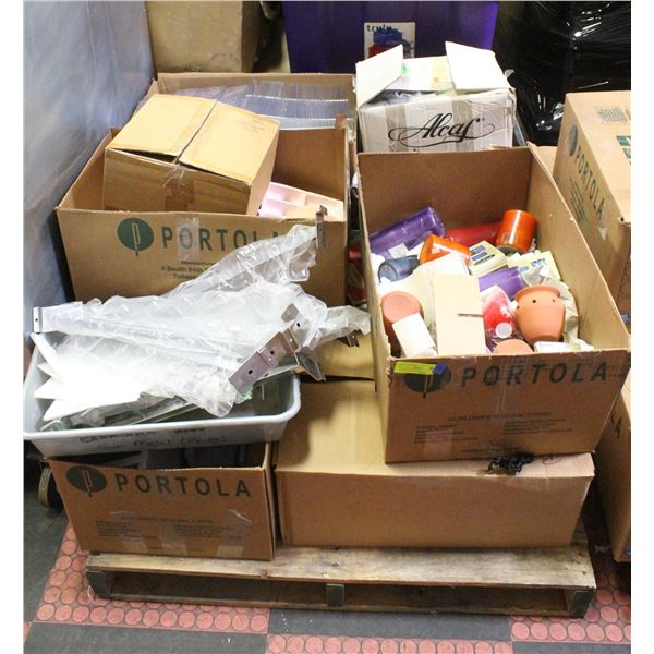 PALLET OF DISPLAYS, INGREDIENTS AND MOLDS