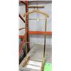Image 1 : BRASS AND WOOD VALET H-43.75"
