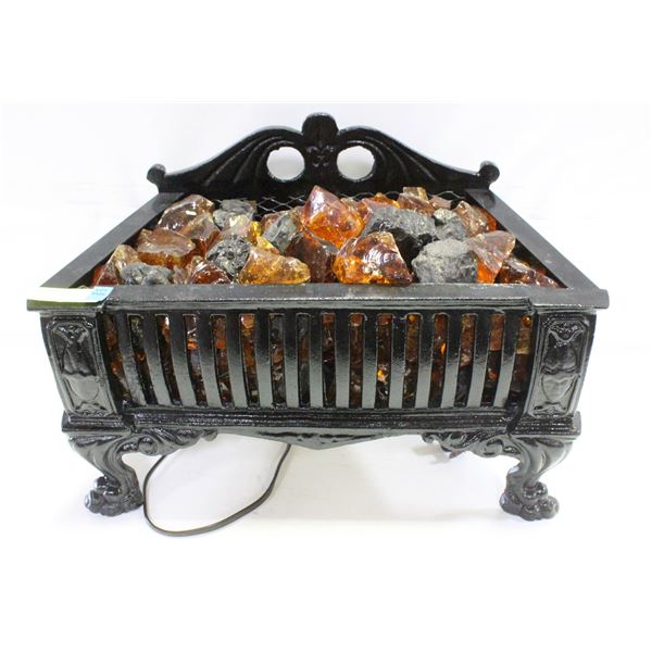 ELECTRIC FIREPLACE - TINTED GLASS BRIQUETTES