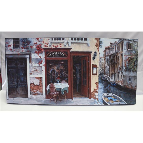 CANVAS PRINT "TRATTORIA ON THE WATER" 36" X 18"