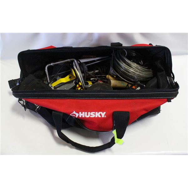 HUSKY TOOL BAG FULL OF ASSTD TOOLS