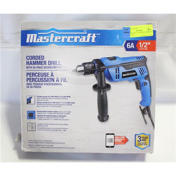 MASTERCRAFT CORDED HAMMER DRILL NEW