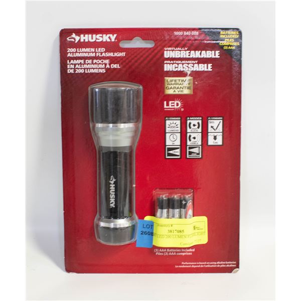 HUSKY LED 200 LUMEN FLASHLIGHT