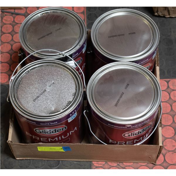 LOT OF 4 GLIDDEN PREMIUM SEGGSHELL WHITE BASE