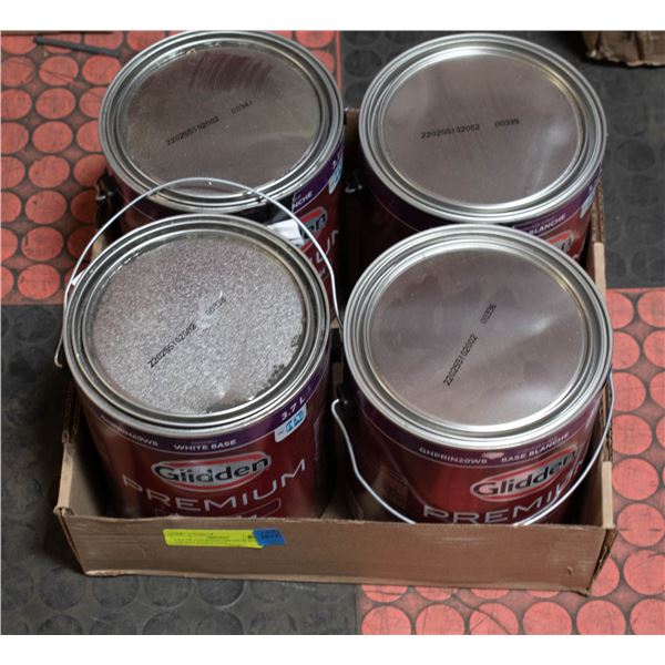 LOT OF 4 GLIDDEN PREMIUM SEGGSHELL WHITE BASE