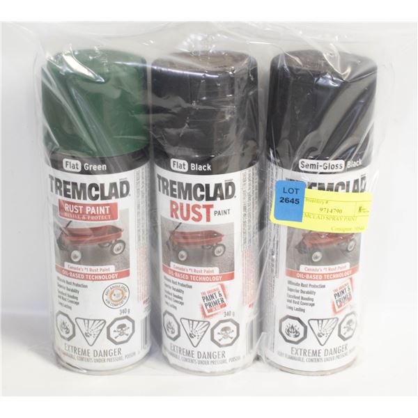 3PK TREMCLAD SPRAY PAINT
