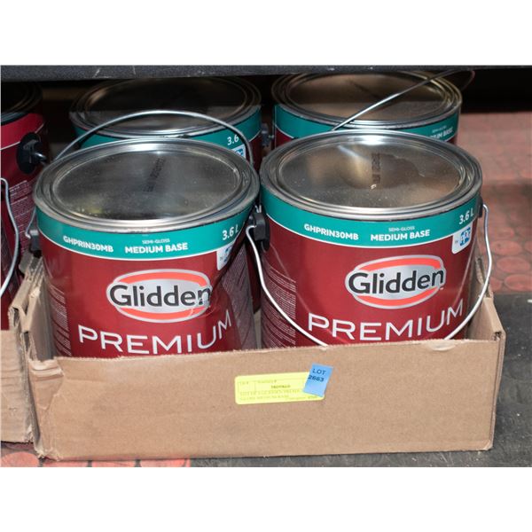 LOT OF 4 GLIDDEN PREMIUM SEMI GLOSS MEDIUM BASE