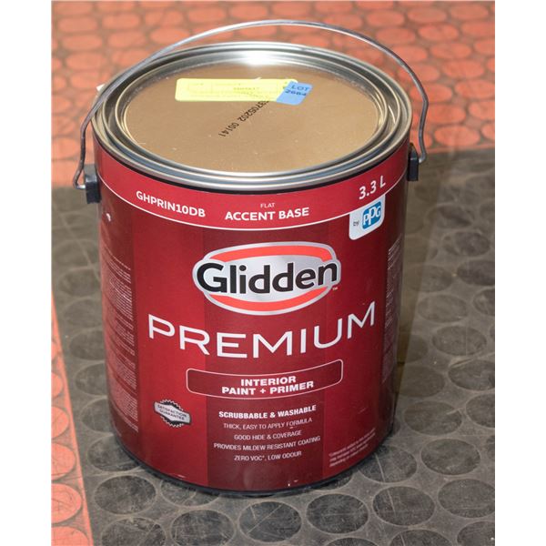 GLIDDEN PREMIUM EGGSHELL ACCENT BASE PAINT+PRIMER