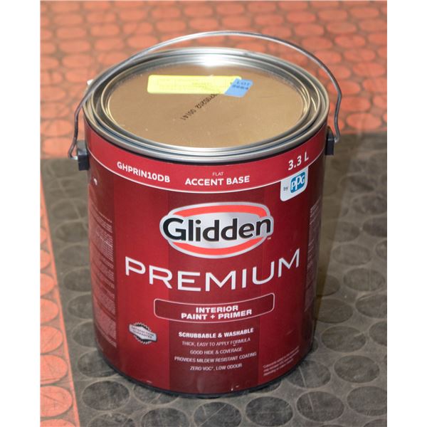 GLIDDEN PREMIUM EGGSHELL ACCENT BASE PAINT+PRIMER