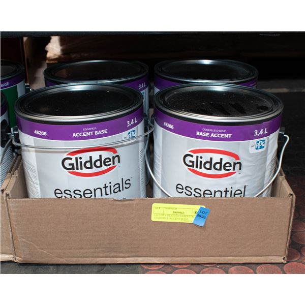 LOT OF 4 GLIDDEN ESSENTIAL EGGSHELL ACCENT BASE