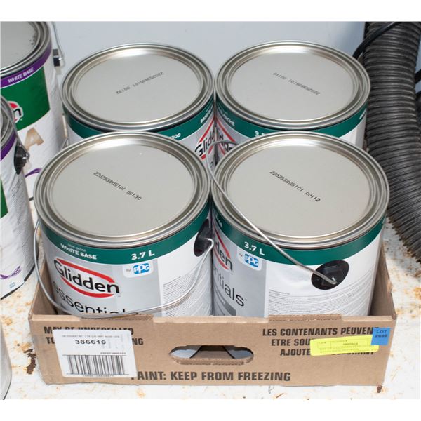 LOT OF 4 GLIDDEN SEMI GLOSS WHITE BASE INTERIOR