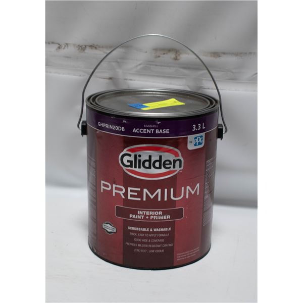 2 GLIDDEN EGGSHELL WHITE BASE INTERIOR LATEX PAINT