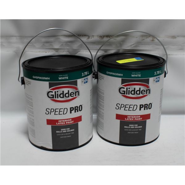 LOT OF TWO 3.66L SPEED PRO SEMI GLOSS WHITE