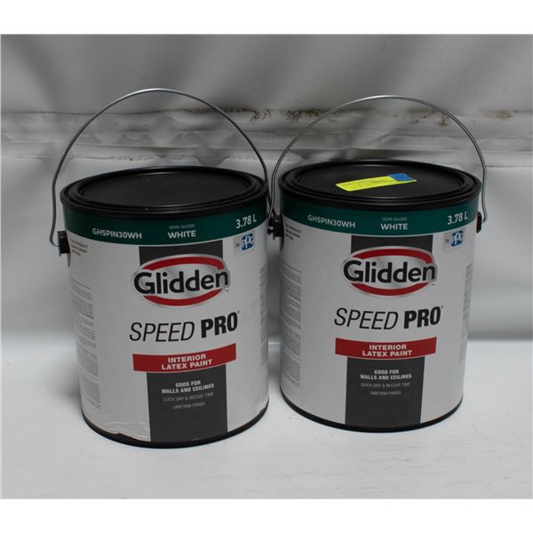 LOT OF TWO 3.66L SPEED PRO SEMI GLOSS WHITE
