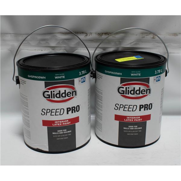 LOT OF TWO 3.66L SPEED PRO SEMI GLOSS WHITE