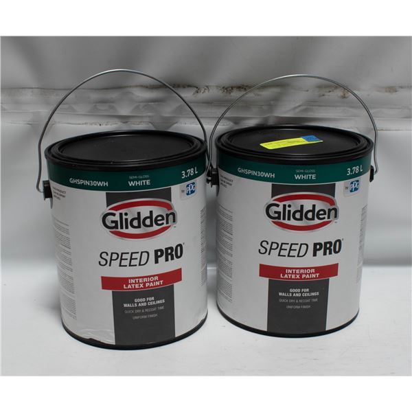 LOT OF TWO 3.66L SPEED PRO SEMI GLOSS WHITE