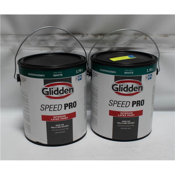 LOT OF TWO 3.66L SPEED PRO SEMI GLOSS WHITE