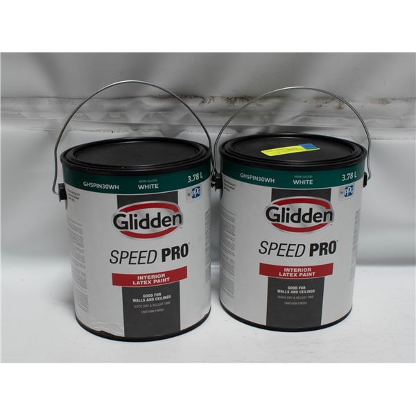 LOT OF TWO 3.66L SPEED PRO SEMI GLOSS WHITE