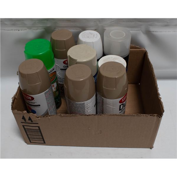 LOT OF SPRAY PAINT CANS MOST ARE NEW