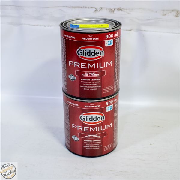 LOT OF 2 GLIDDEN 900 ML FLAT MEDIUM BASE INTERIOR