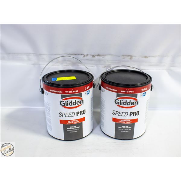 LOT OF 2 GLIDDEN FLAT WHITE BASED INTERIOR LATEX
