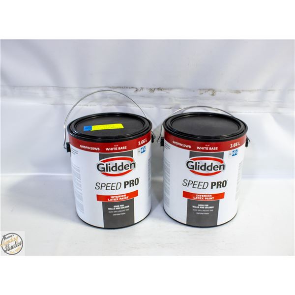 LOT OF 2 GLIDDEN FLAT WHITE BASED INTERIOR LATEX