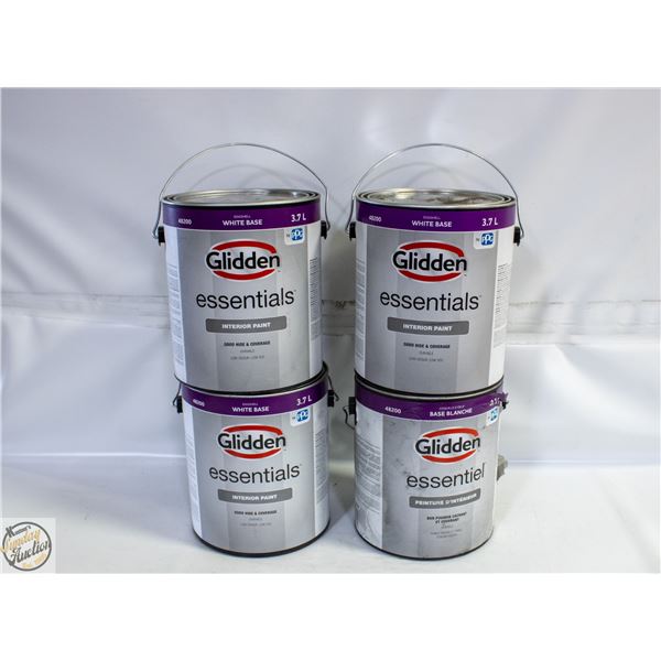 LOT OF 4 GLIDDEN EGGSHELL WHITE BASE INTERIOR